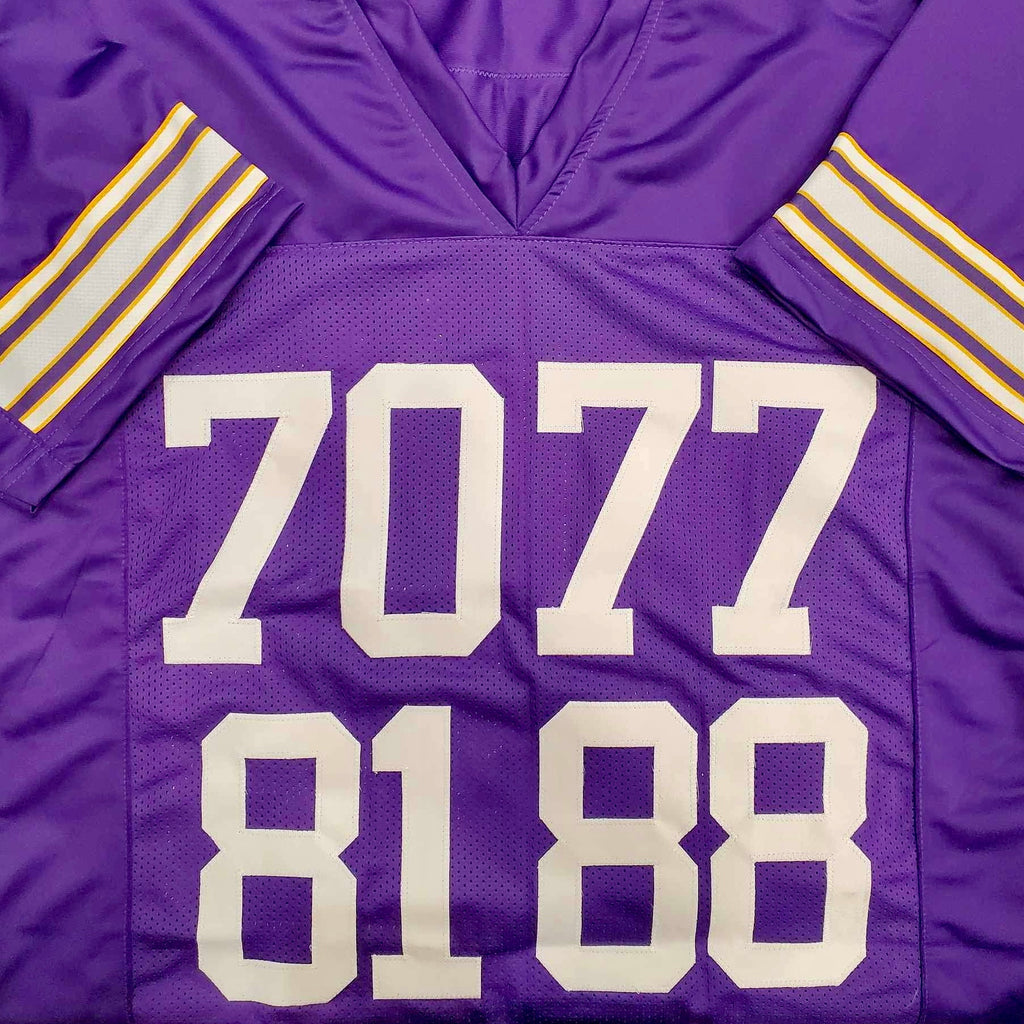 Purple People Eaters Autographed Purple Pro-Style Jersey (Marshall, Larsen, Eller, Page) Autographs FanHQ