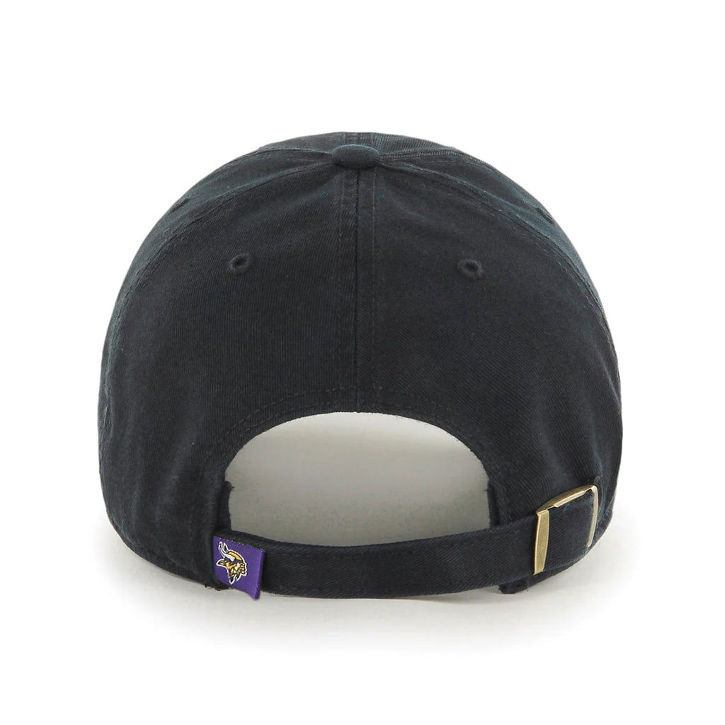 Minnesota Vikings '47 Clean Up Black Logo Adjustable Hat Hats 47 Brand   