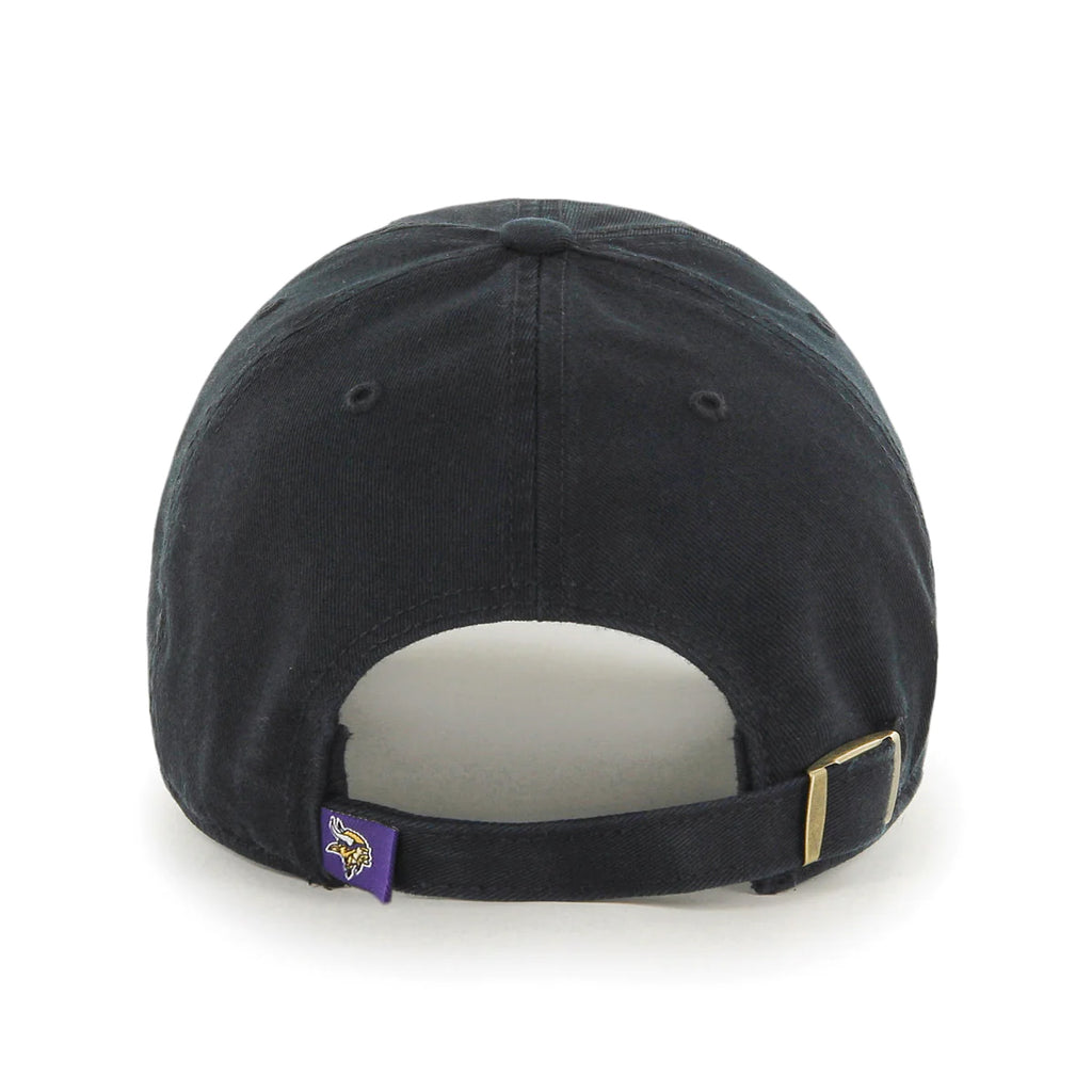 Minnesota Vikings '47 Clean Up Black Logo Adjustable Hat Hats 47 Brand