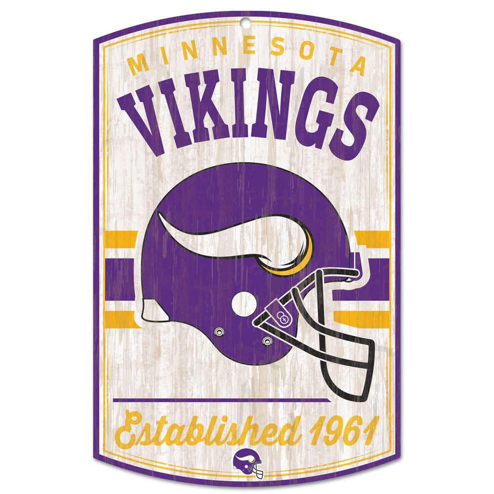 Minnesota Vikings Retro Logo 11" x 17" Wood Sign Collectibles Wincraft   