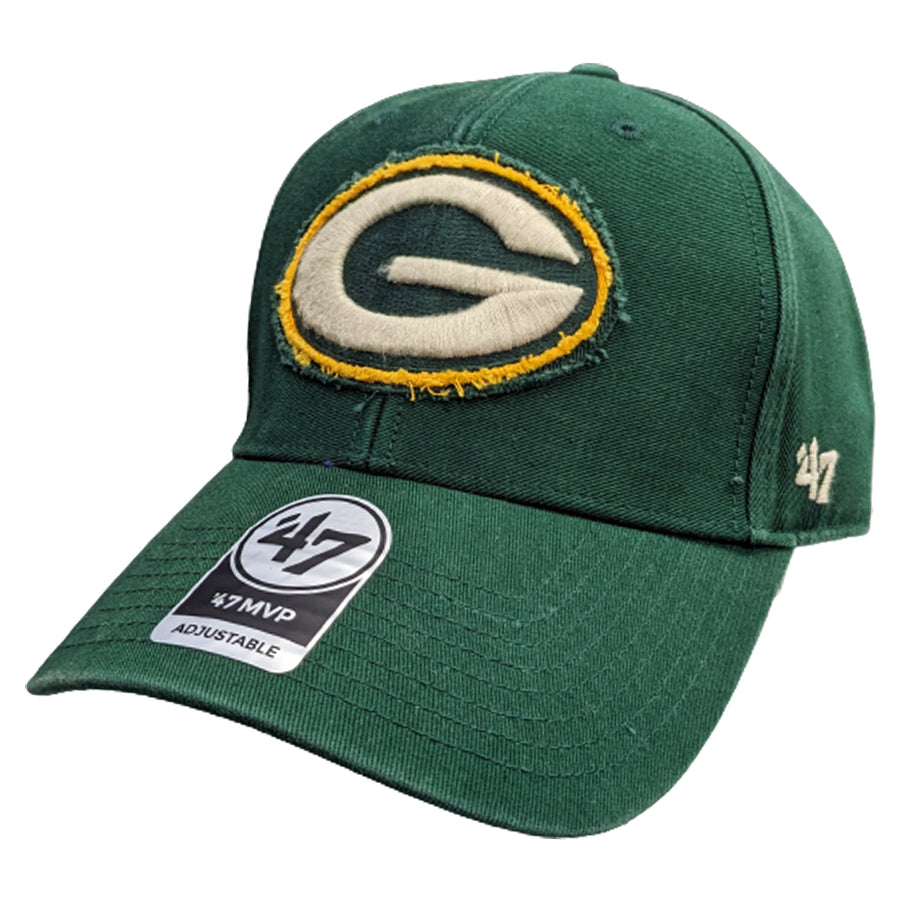 Green Bay Packers '47 MVP Green Distressed Logo Adjustable Hat Hats 47 Brand   