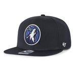 Minnesota Timberwolves Navy '47 No Shot Captain Snapback Hat Hats 47 Brand   