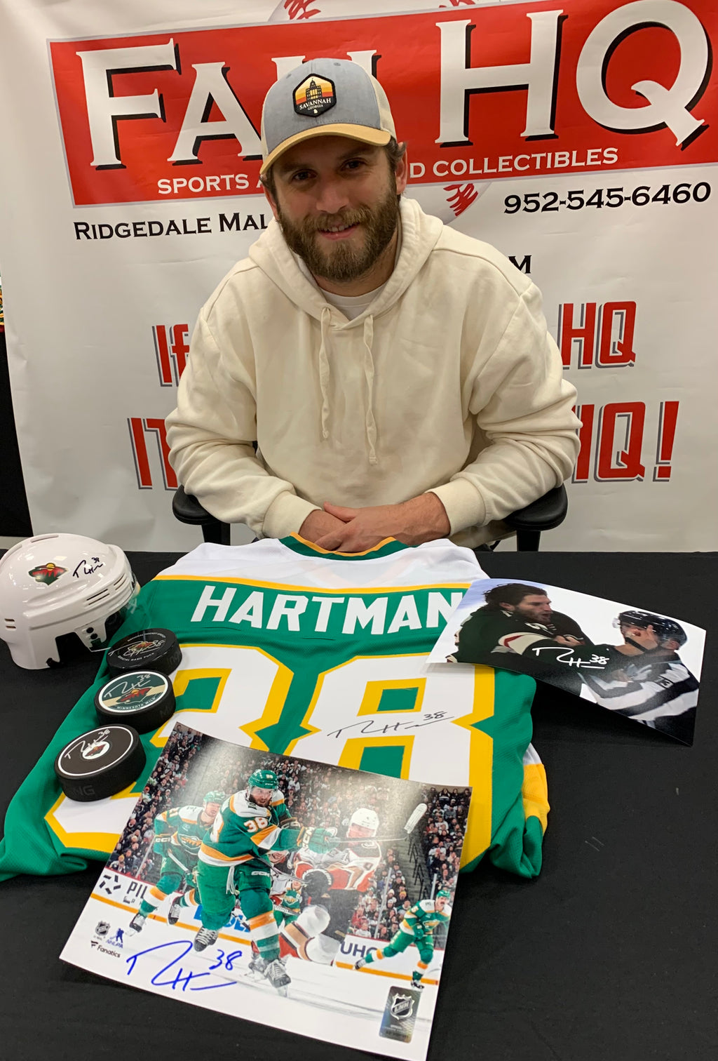 Ryan Hartman Autographed Minnesota Wild Mini Helmet Autographs FanHQ