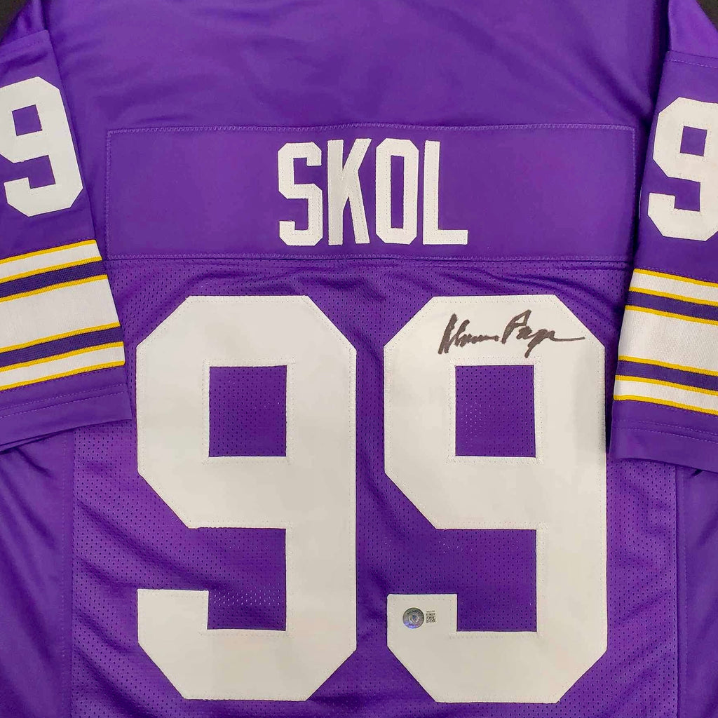 Alan Page Autographed "SKOL" Purple Pro-Style Jersey Autographs FanHQ   