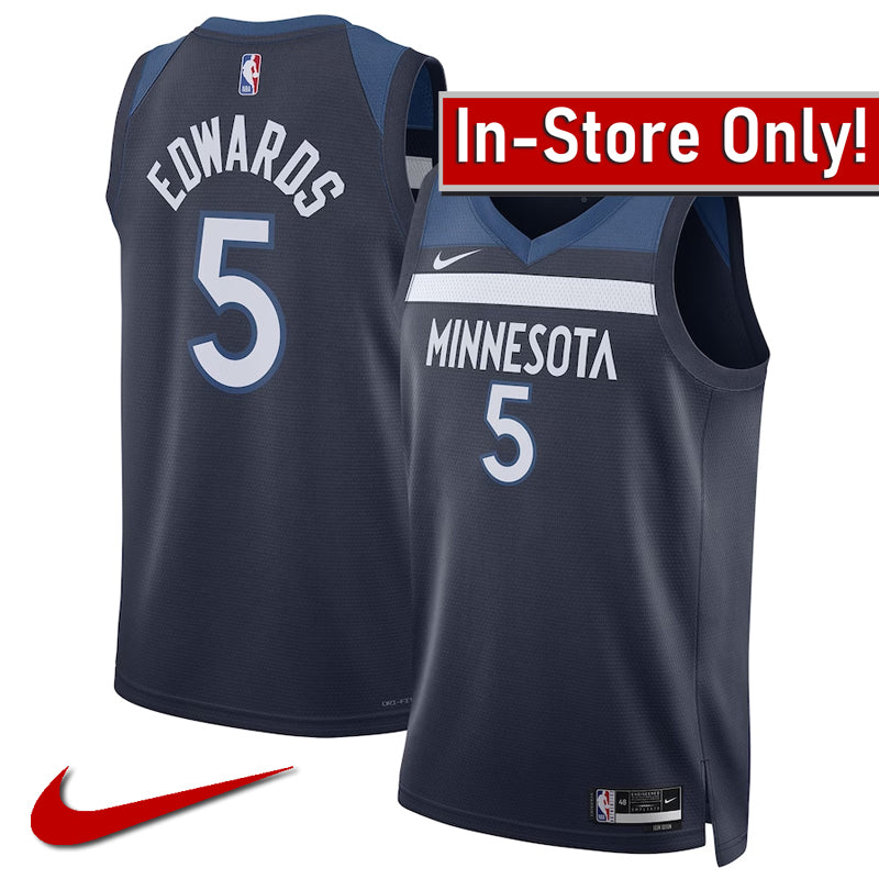 AVAILABLE IN-STORE ONLY! Anthony Edwards Nike Blue Minnesota Timberwolves Replica Icon Edition Swingman Jersey Jerseys Nike   
