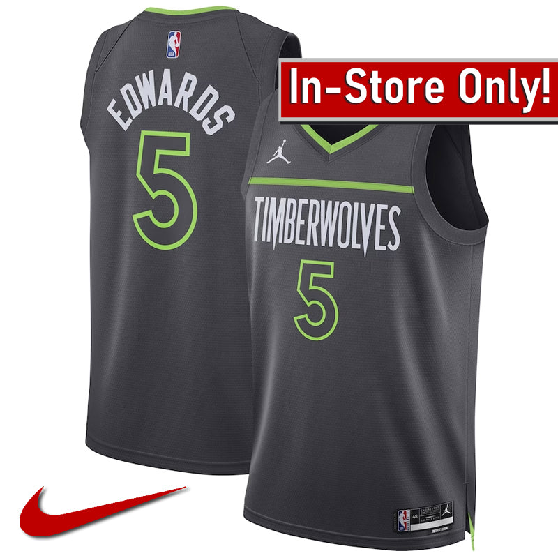 AVAILABLE IN-STORE ONLY! Anthony Edwards Nike Charcoal Minnesota Timberwolves Replica Statement Edition Swingman Jersey Jerseys Nike   