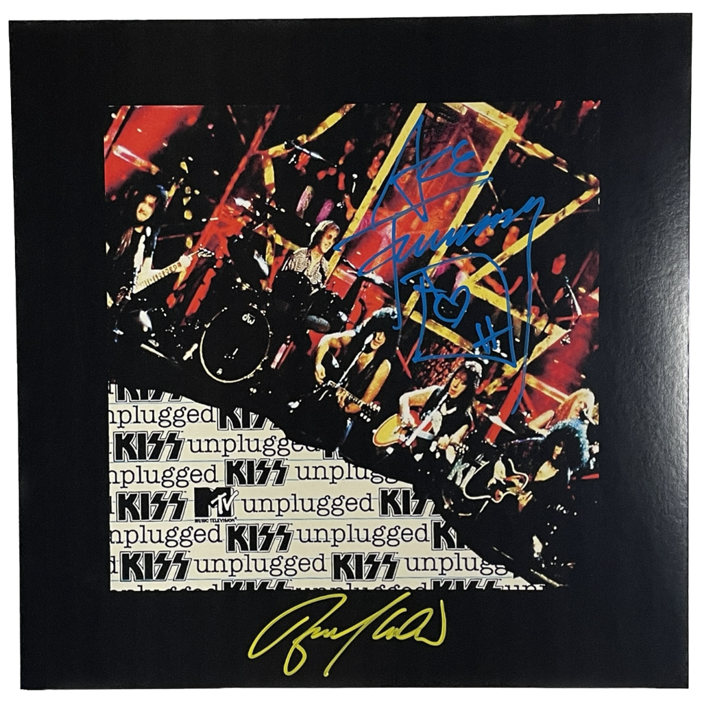 Ace Frehley & Bruce Kulick Dual-Signed KISS Unplugged Cover Art Autographs FanHQ   