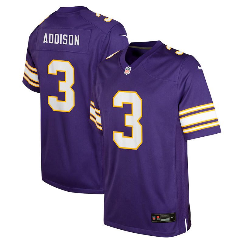 AVAILABLE IN-STORE ONLY! Jordan Addison Youth Minnesota Vikings Purple Nike Classic Game Jersey Jersey Nike