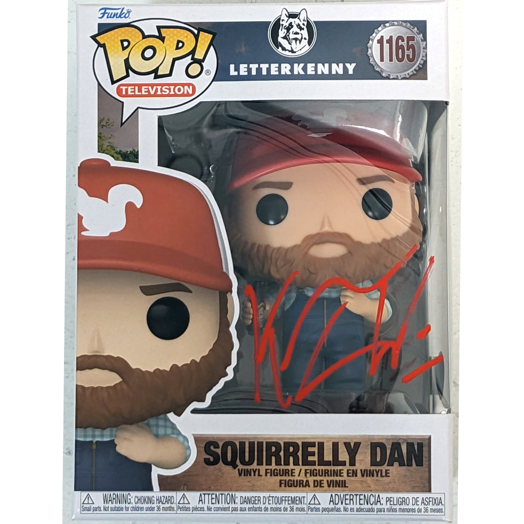 Letterkenny K. Trevor Wilson Autographed Squirrelly Dan Funko Pop Vinyl Figure Autographs FanHQ White