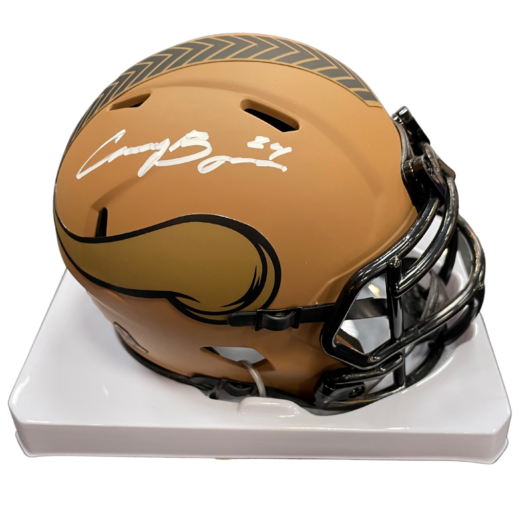 Cam Bynum Autographed Minnesota Vikings Salute To Service Mini Helmet Autographs FanHQ   