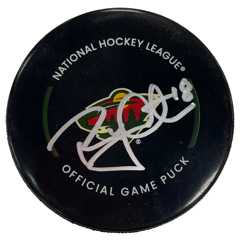Ryan Carter Autographed Minnesota Wild Official Game Puck Autographs FanHQ   