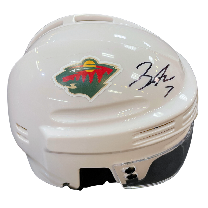 Brock Faber Autographed Minnesota Wild Mini Helmet Autographs FanHQ   