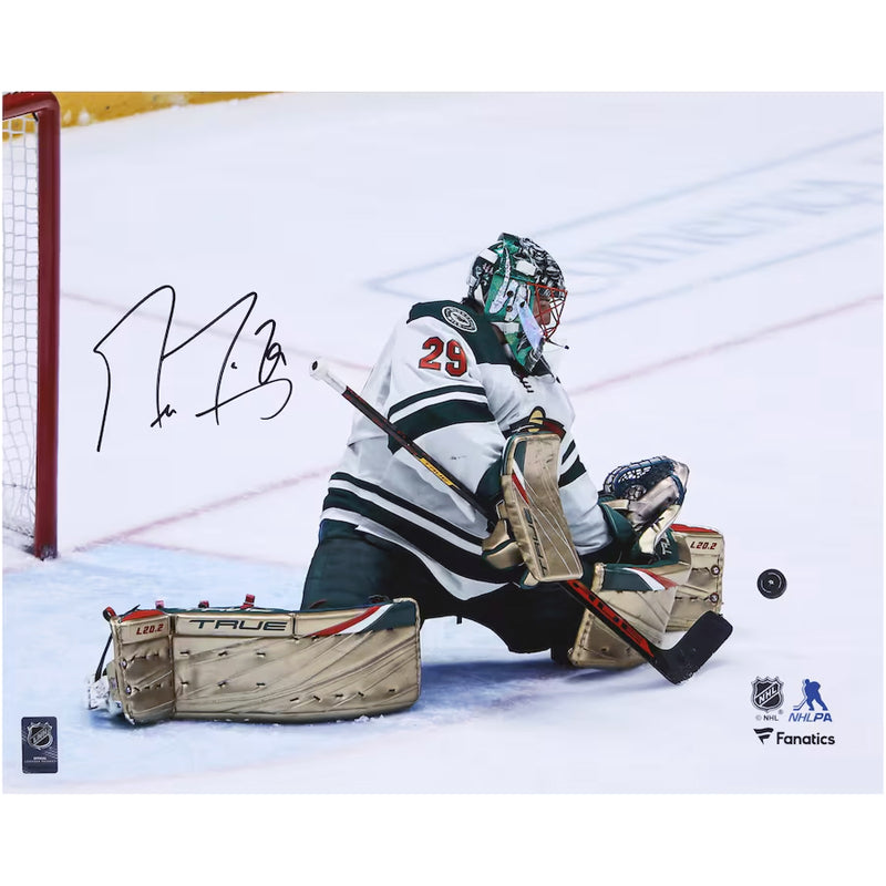 Marc-Andre Fleury of the Minnesota Wild gets ready to make a save Marc-Andre Fleury of the Minnesota Wild gets ready to make a save