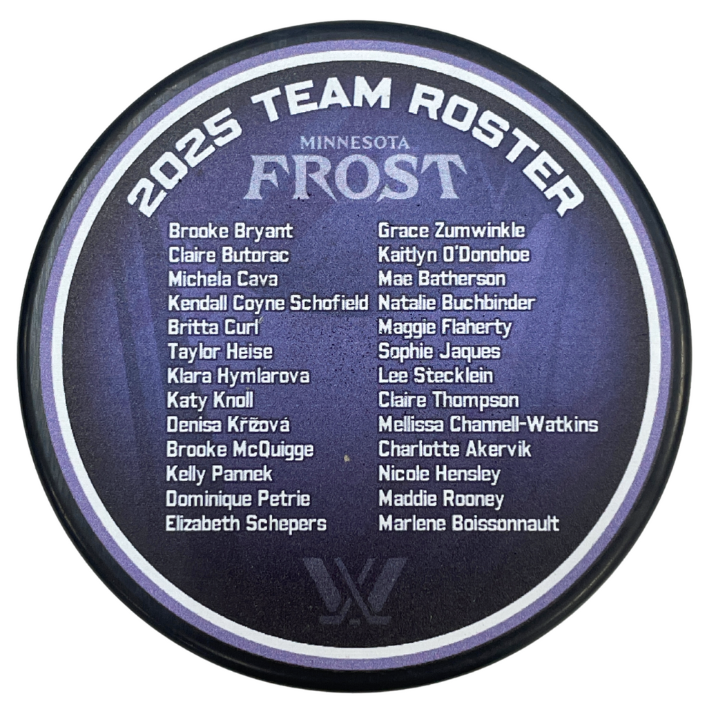 Maddie Rooney Autographed Minnesota Frost Walter Cup Champions Two-Sided Logo Puck Autographs FanHQ