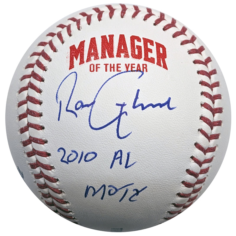 Ron Gardenhire Autographed Fan HQ Exclusive Manager Of The Year Baseball w/ 2010 AL MOTY Inscription (Numbered Edition) Autographs Fan HQ Standard Number (2-9)  