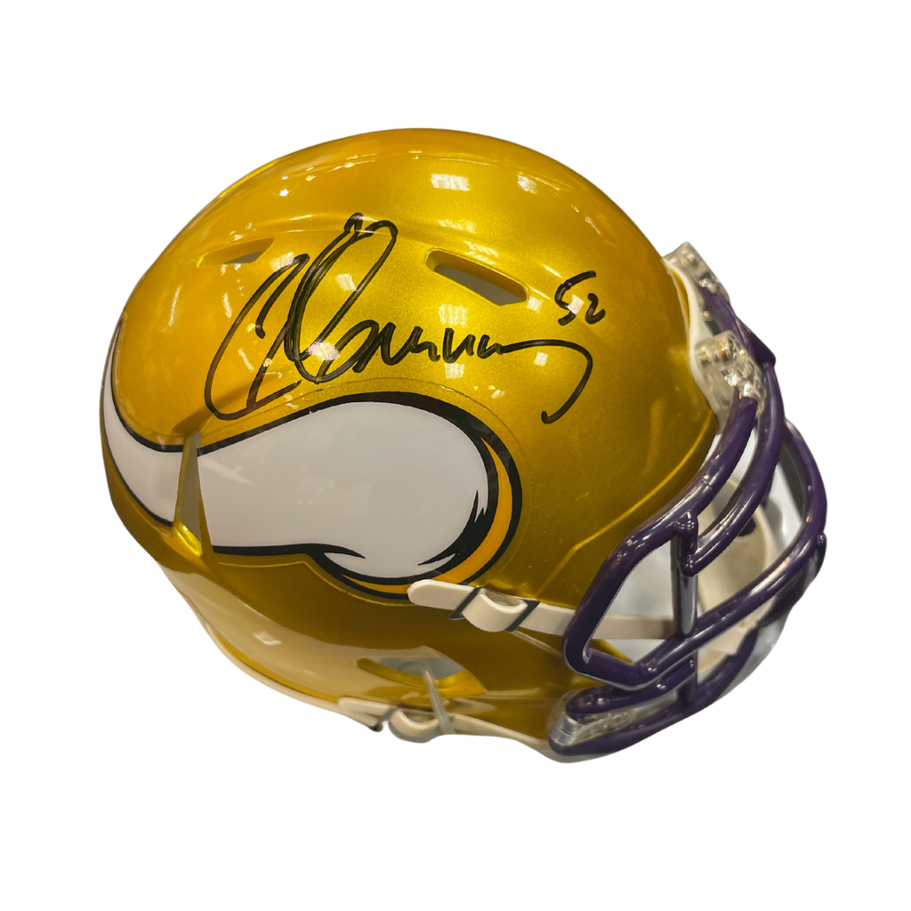 Chad Greenway Autographed Minnesota Vikings Flash Mini Helmet Autographs FanHQ   