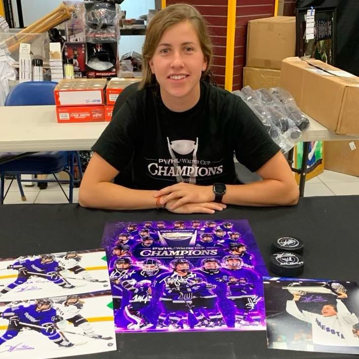 Denisa Krizova Autographed PWHL Minnesota Official Game Puck w/ 2024 Champs Inscription Autographs FanHQ