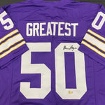 Alan Page Autographed "50 Greatest" Purple Pro-Style Jersey