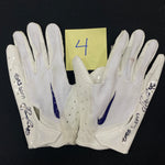 Ivan Pace Jr. Game Used Gloves and Spikes Autographs FanHQ 1/8/24 - 2023 Game Worn White Gloves (Pair 4)  