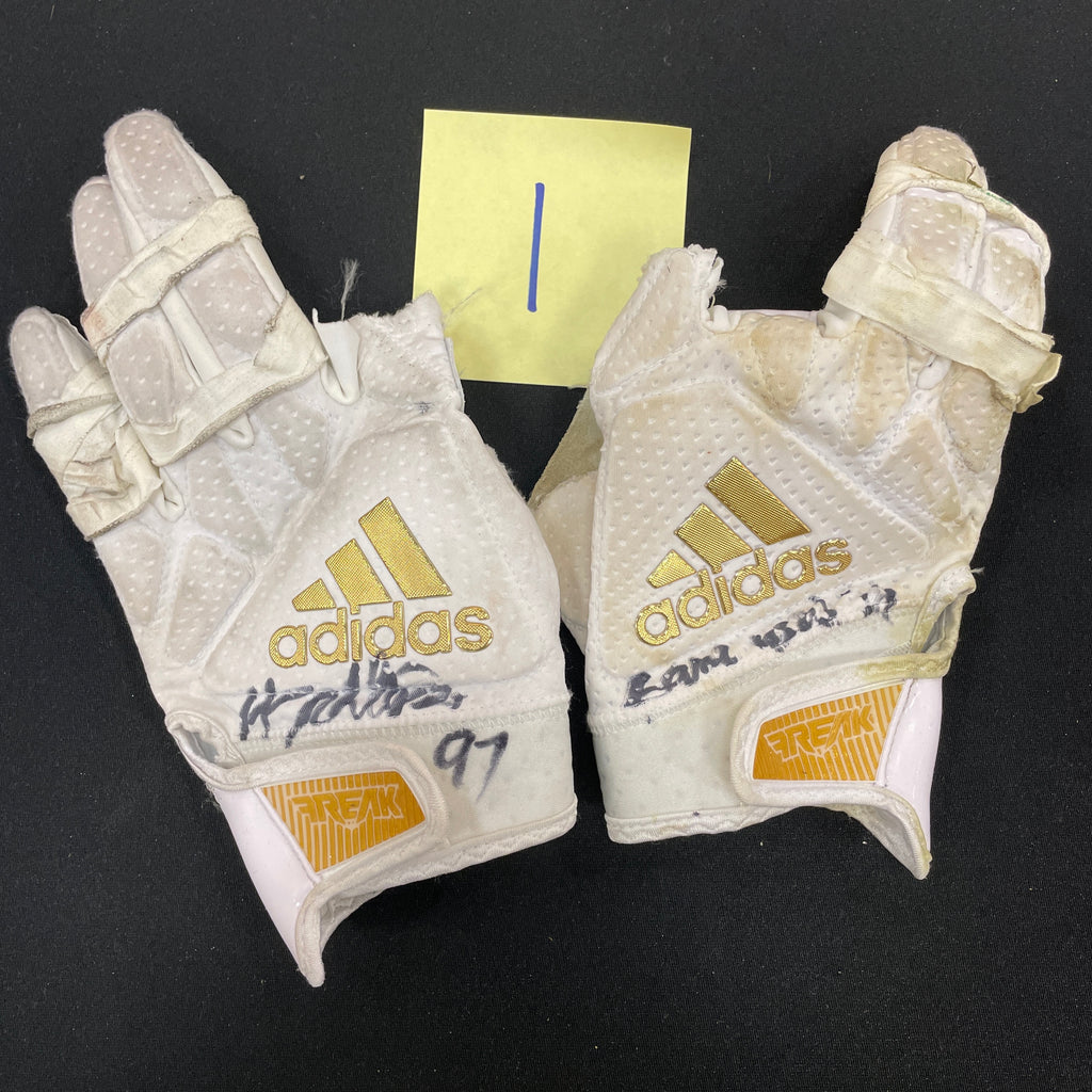 Harrison Phillips Game Used Gloves and Spikes Autographs FanHQ 2023 Game Worn Gloves (Pair 1)  