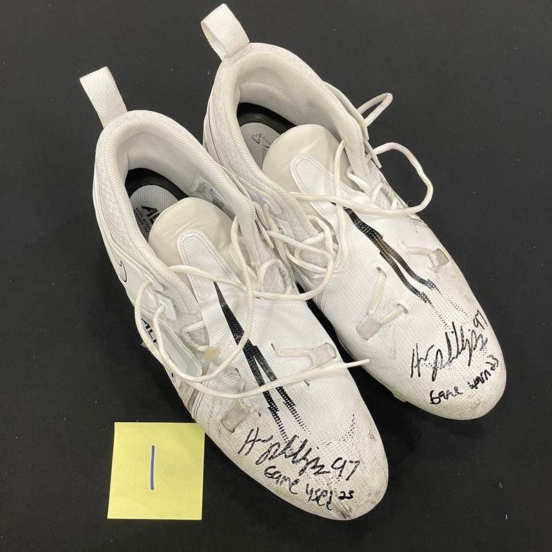 Harrison Phillips Game Used Gloves and Spikes Autographs FanHQ 2023 Game Worn Shoes (Pair 1)  