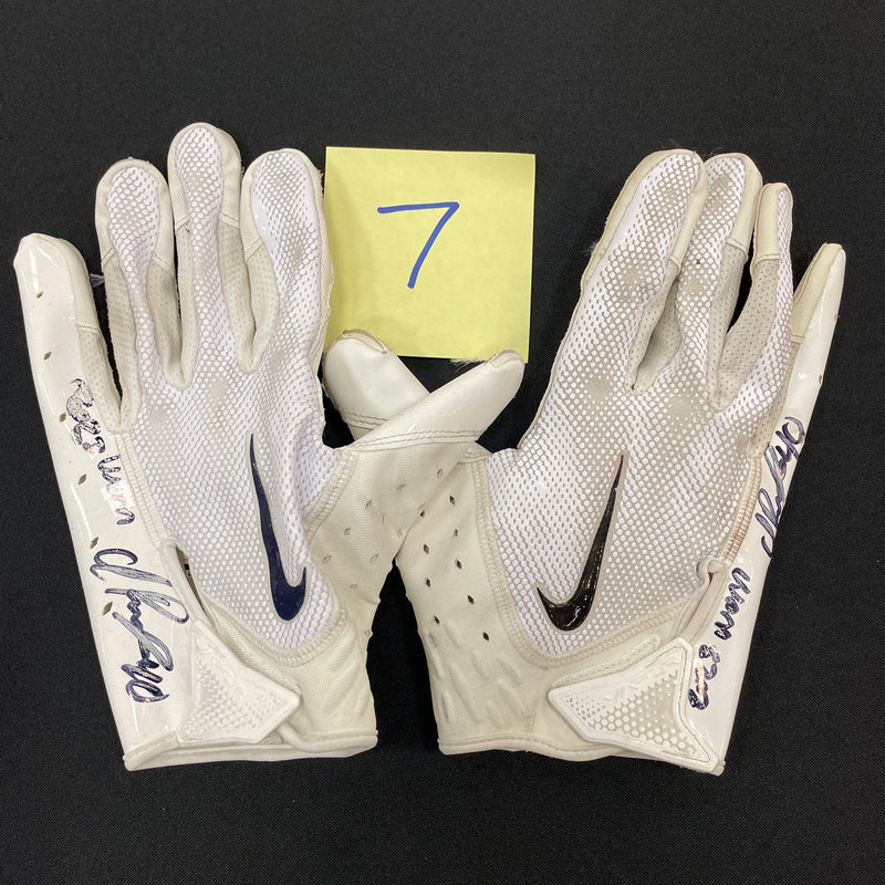Ivan Pace Jr. Game Used Gloves and Spikes Autographs FanHQ 1/8/24 - 2023 Game Worn White Gloves (Pair 7)  