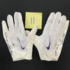 Ivan Pace Jr. Game Used Gloves and Spikes Autographs FanHQ 1/8/24 - 2023 Game Worn White Gloves (Pair 11)  