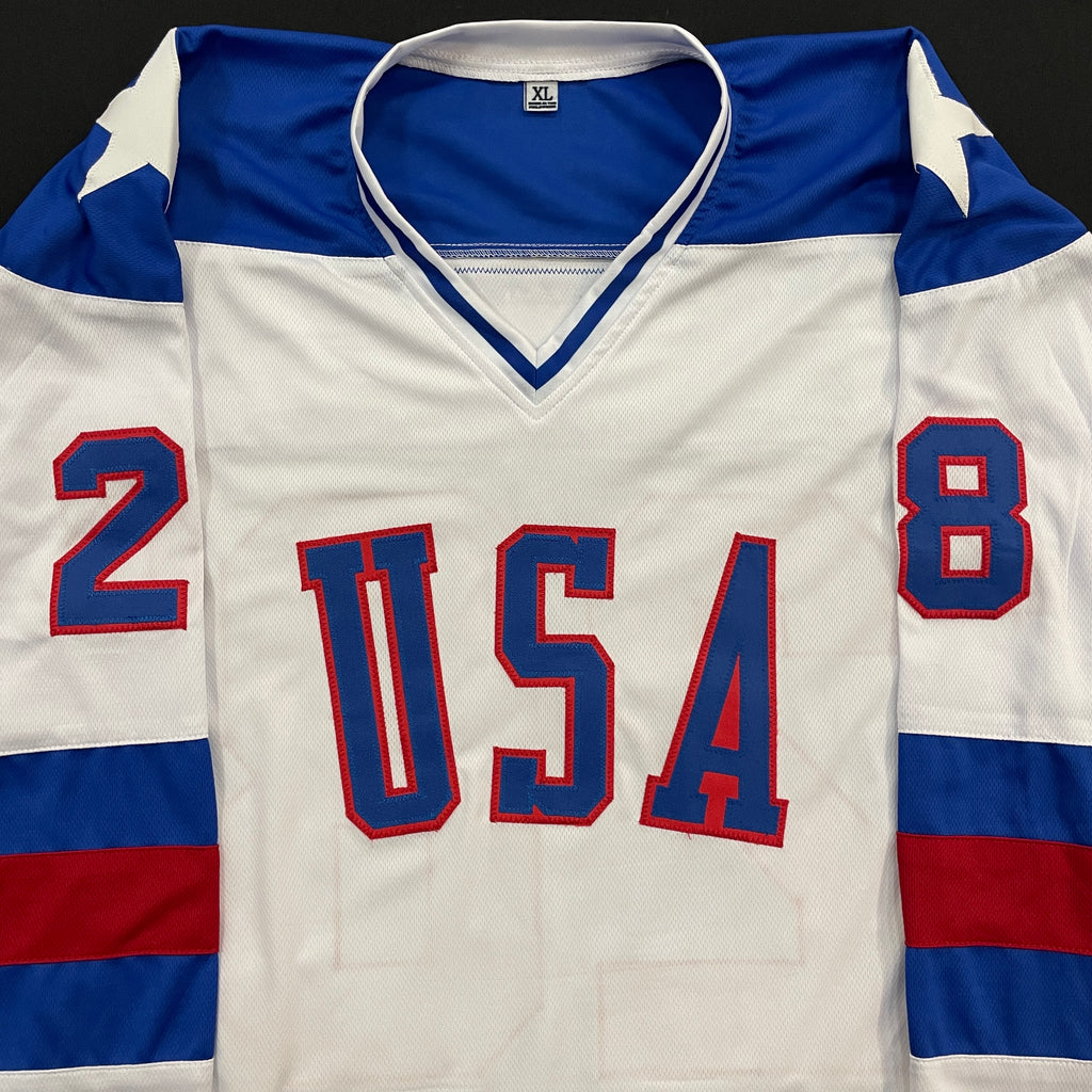 John Harrington Autographed USA White Olympic-Style Jersey w/ 1980 Gold Inscription Autographs Fan HQ