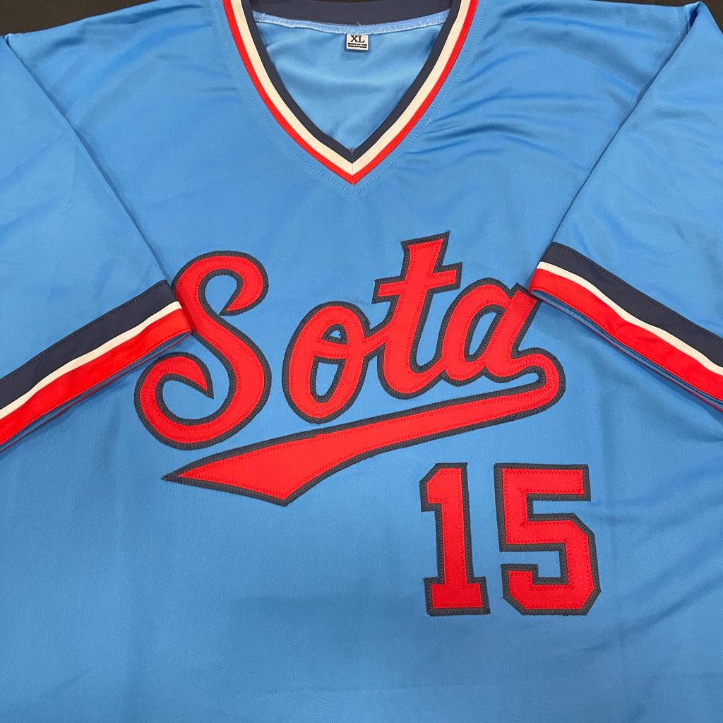 Tim Laudner Autographed Blue Pro-Style Jersey w/ 87 WS Champs Inscription Autographs Fan HQ