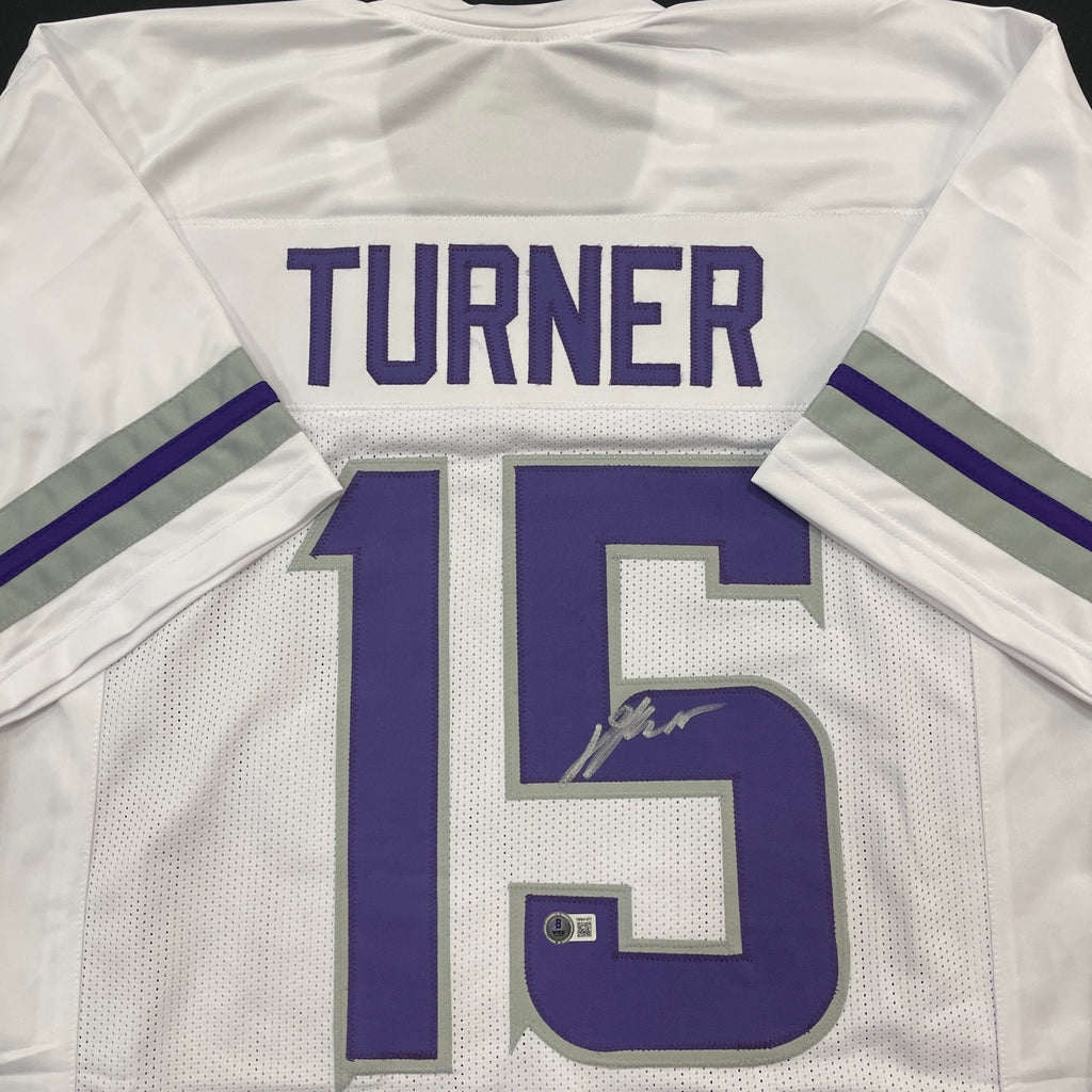PRE-ORDER: Dallas Turner Autographed Pro-Style Jersey (Choose From List) Autographs FanHQ Purple Autograph Only