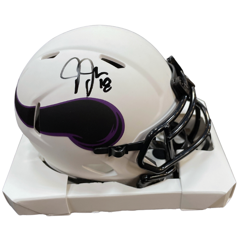 Justin Jefferson Autographed Minnesota Vikings Lunar Eclipse Mini Helmet Autographs FanHQ   