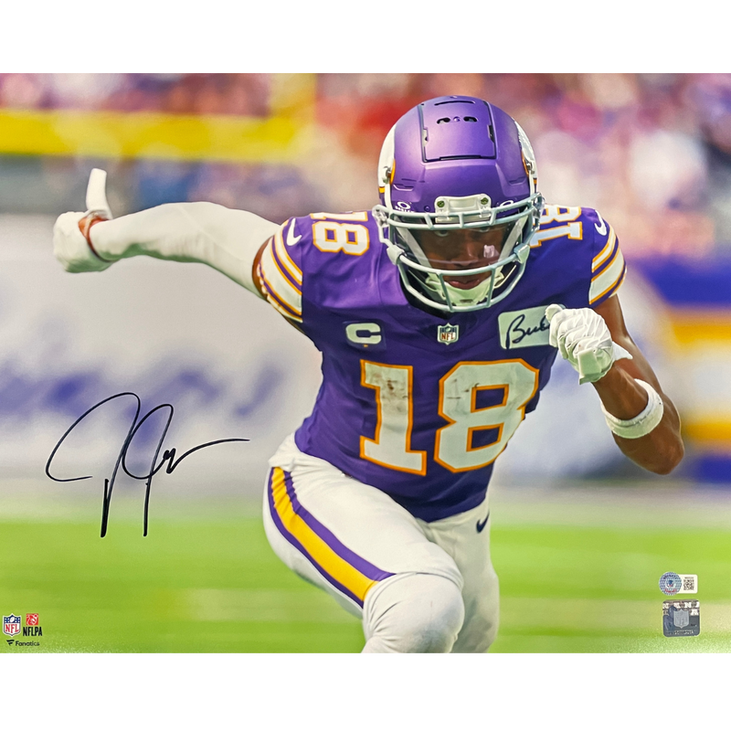 Justin Jefferson Autographed Minnesota Vikings 16x20 Photo Autographs FanHQ   