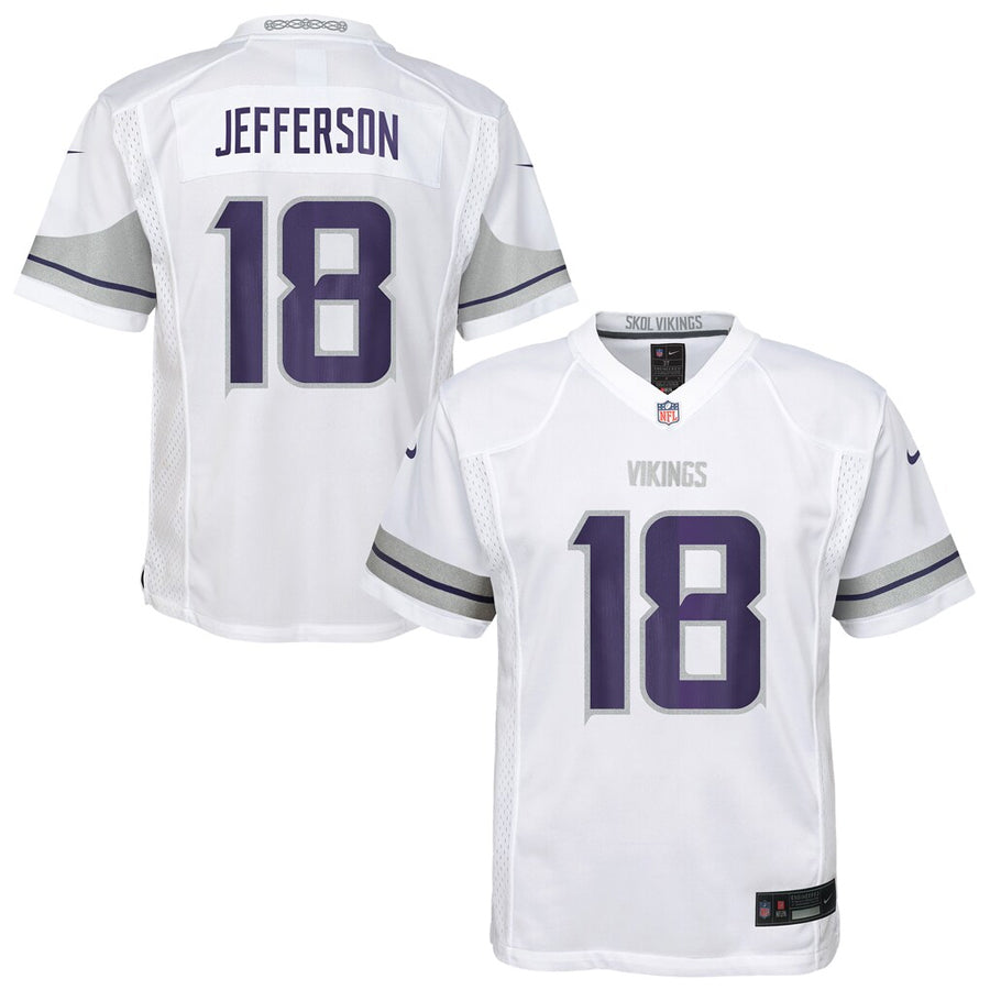 AVAILABLE IN-STORE ONLY! Justin Jefferson Kids Minnesota Vikings Nike White Alternate Game Jersey Jersey Nike