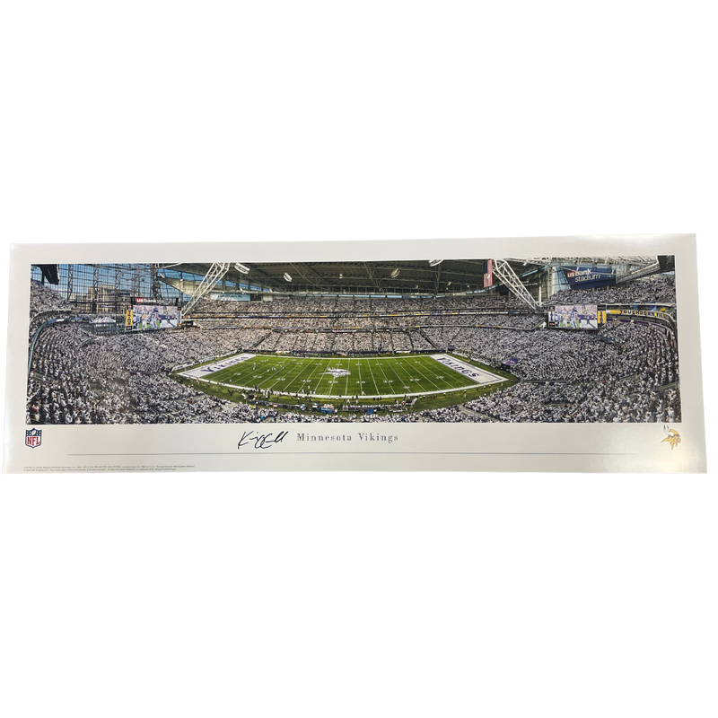 Kevin O'Connell Autographed Minnesota Vikings Whiteout Panoramic Print Autographs Fan HQ   