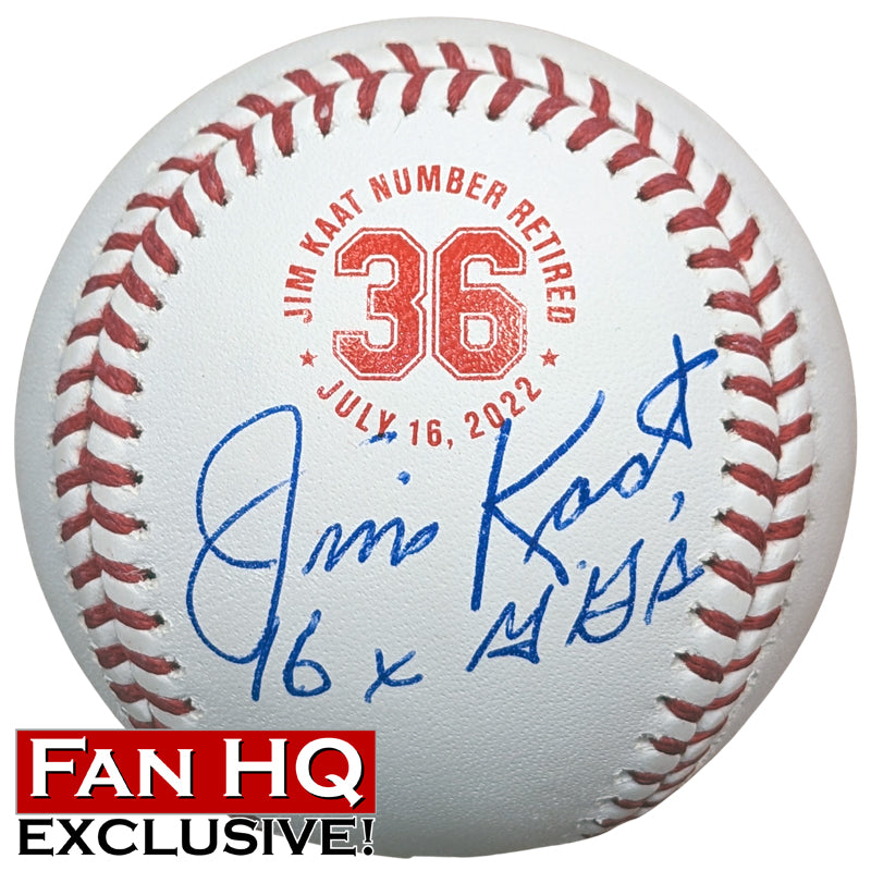 Jim Kaat Signed and Inscribed "16x Gold Glove" Fan HQ Exclusive Number Retired Baseball Minnesota Twins Autographs Fan HQ Standard Number (#2-11)  