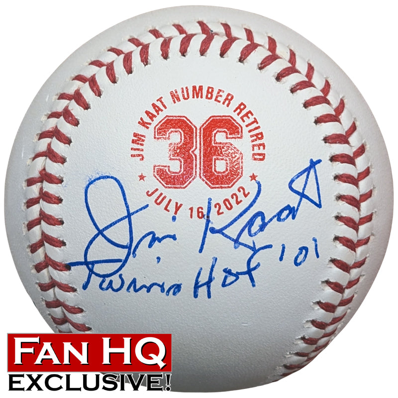 Jim Kaat Signed and Inscribed "Twins HOF '01" Fan HQ Exclusive Number Retired Baseball Minnesota Twins Autographs Fan HQ #1/12  