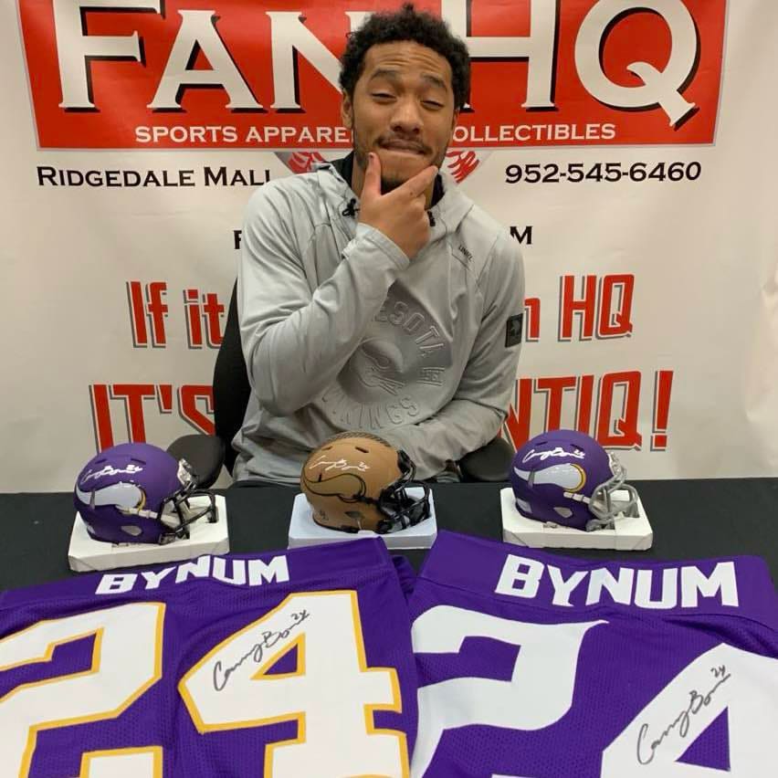 Cam Bynum Autographed Minnesota Vikings Speed Mini Helmet Autographs FanHQ