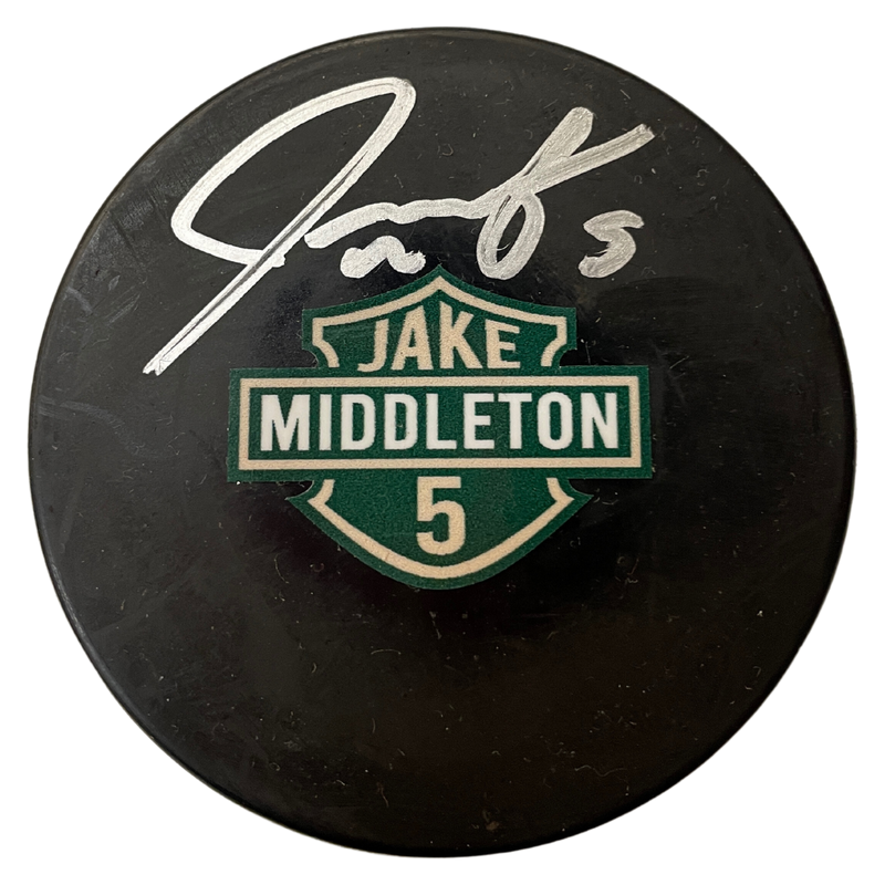Jake Middleton Autographed Fan HQ Exclusive Motorcycle Inspired Art Puck Autographs FanHQ   