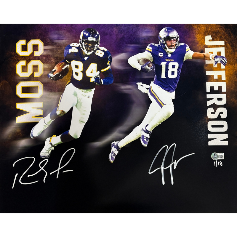 NFL ZACK MOSS直筆サイン入りジャージ Randy Moss and Justin Jefferson Autographed Minnesota Vikings