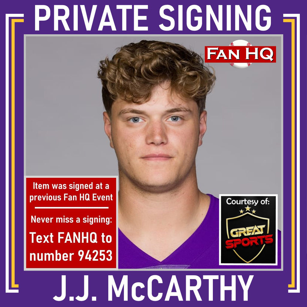 J.J. McCarthy Autographed Minnesota Vikings 16x20 Photo Autographs FanHQ