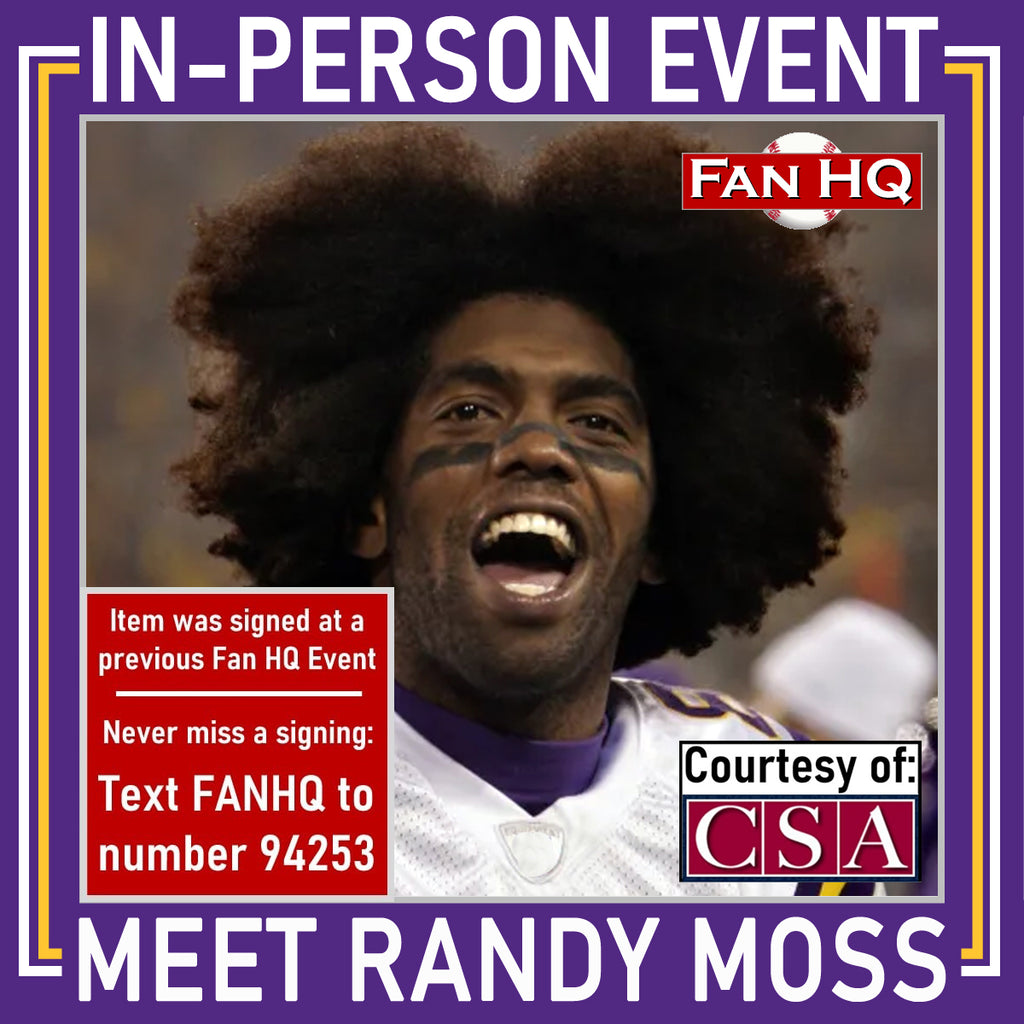 Randy Moss Autographed Minnesota Vikings Three Deep 16x20 Photo Autographs FanHQ