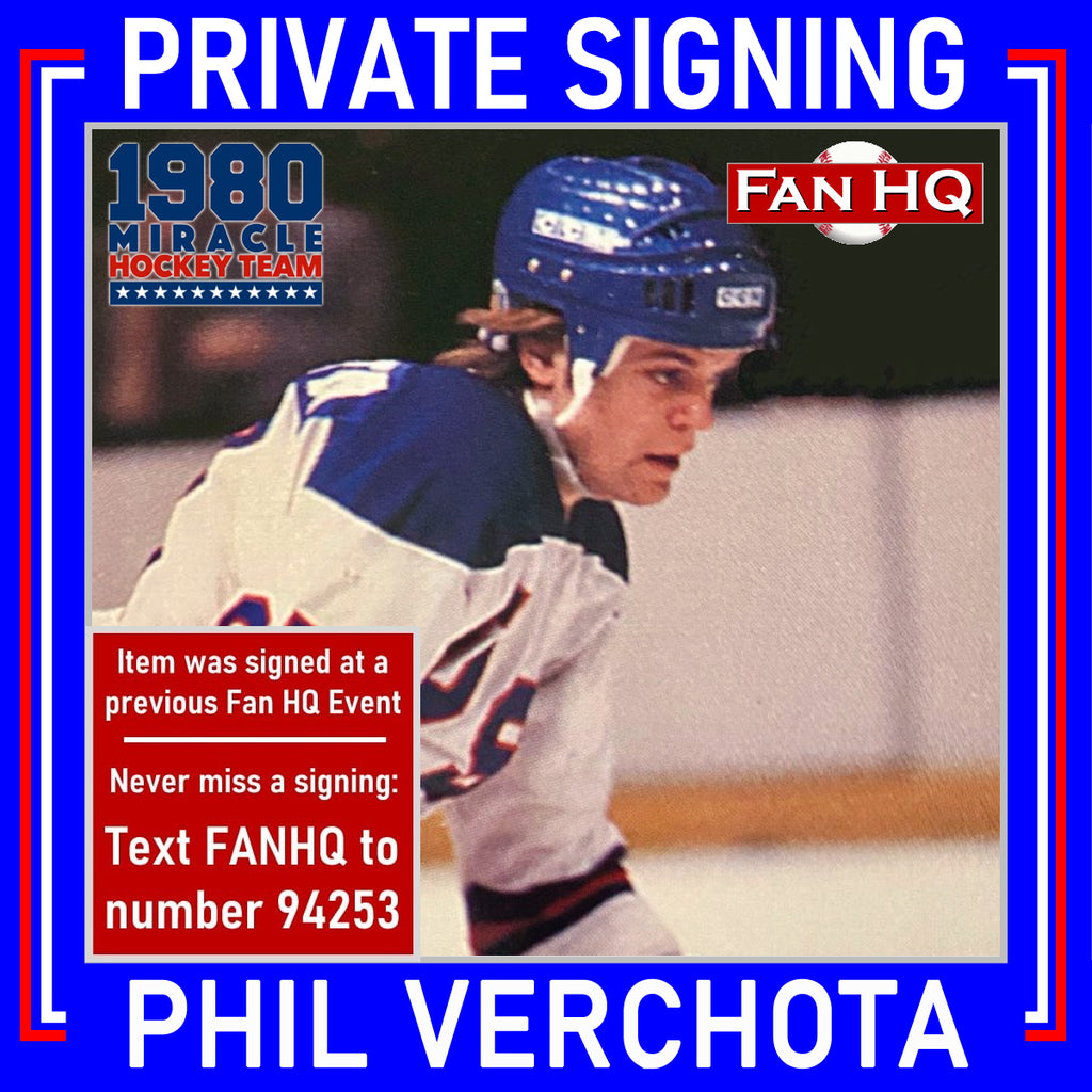 Phil Verchota Autographed Miracle On Ice Logo Puck Autographs FanHQ