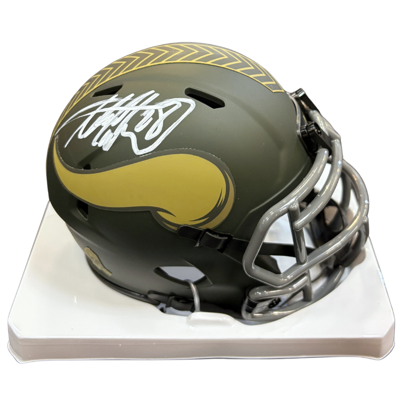 Adrian Peterson Autographed Minnesota Vikings Salute To Service Mini H –  Fan HQ