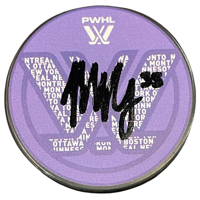 Maddie Rooney Autographed PWHL Logo Puck Autographs FanHQ   