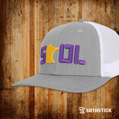 SotaStick Football State Gray/White 3D Trucker Hat Hats SotaStick   