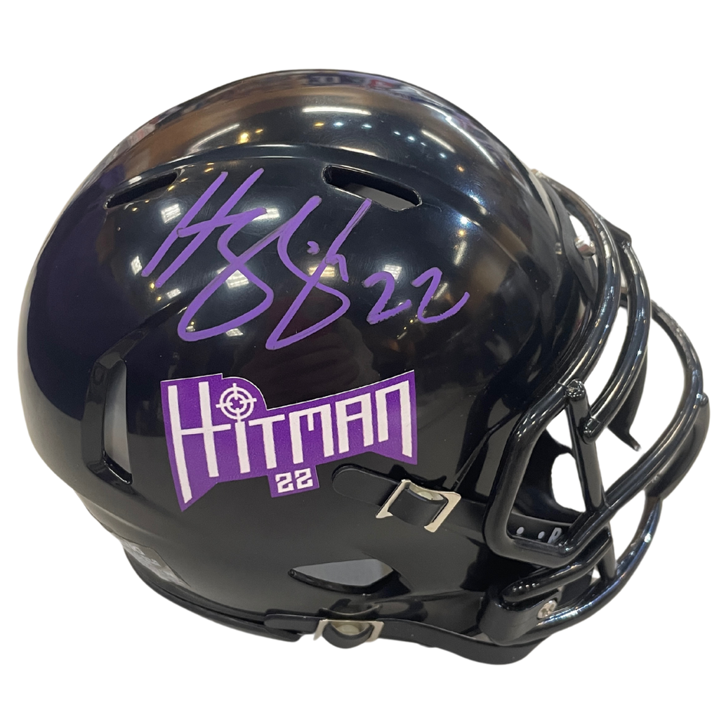 Harrison Smith Autographed Fan HQ Exclusive Hitman Mini Helmet (Numbered Edition - Purple Autograph) Autographs FanHQ Number 22/22