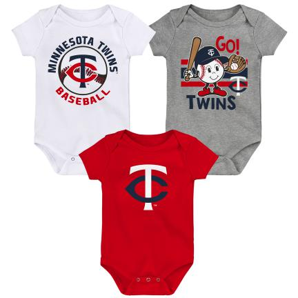 Minnesota Twins Newborn 3-Pack  Ball Park Creeper/Onesie Set Kids Outerstuff   