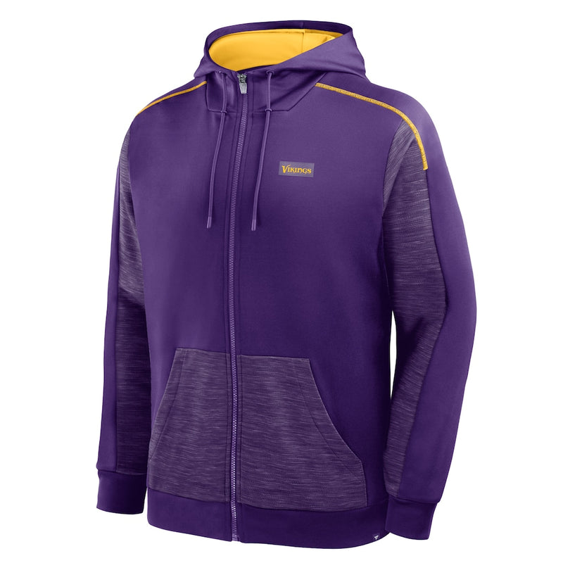 Minnesota Vikings Fanatics Purple Checkdown Pass Full-Zip Hoodie