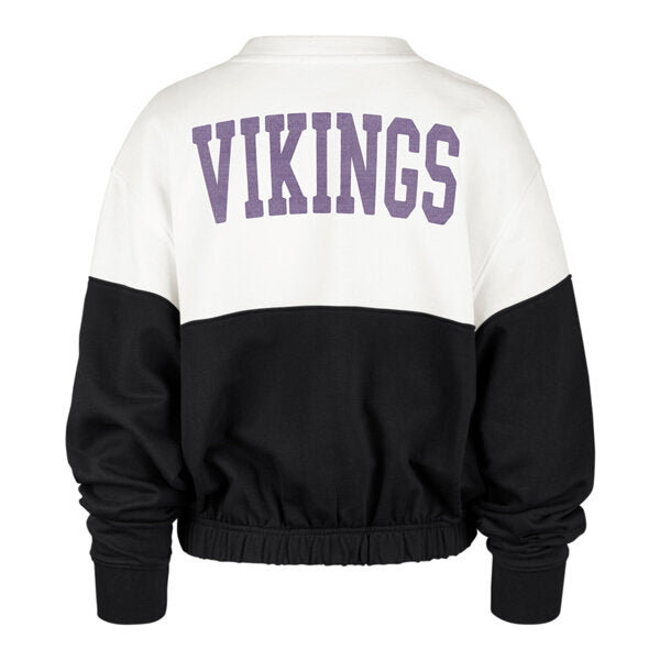 Minnesota Vikings Women's '47 Brand Sand/Black Crewneck Large