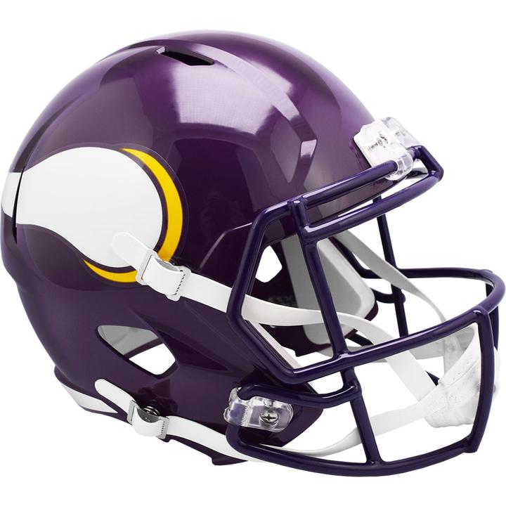 PRE-ORDER: Randy Moss Autographed Minnesota Vikings Full-Size Helmet (Choose From List) Autographs FanHQ Vikings 1985-2001 Throwback Speed Replica Autograph Only 